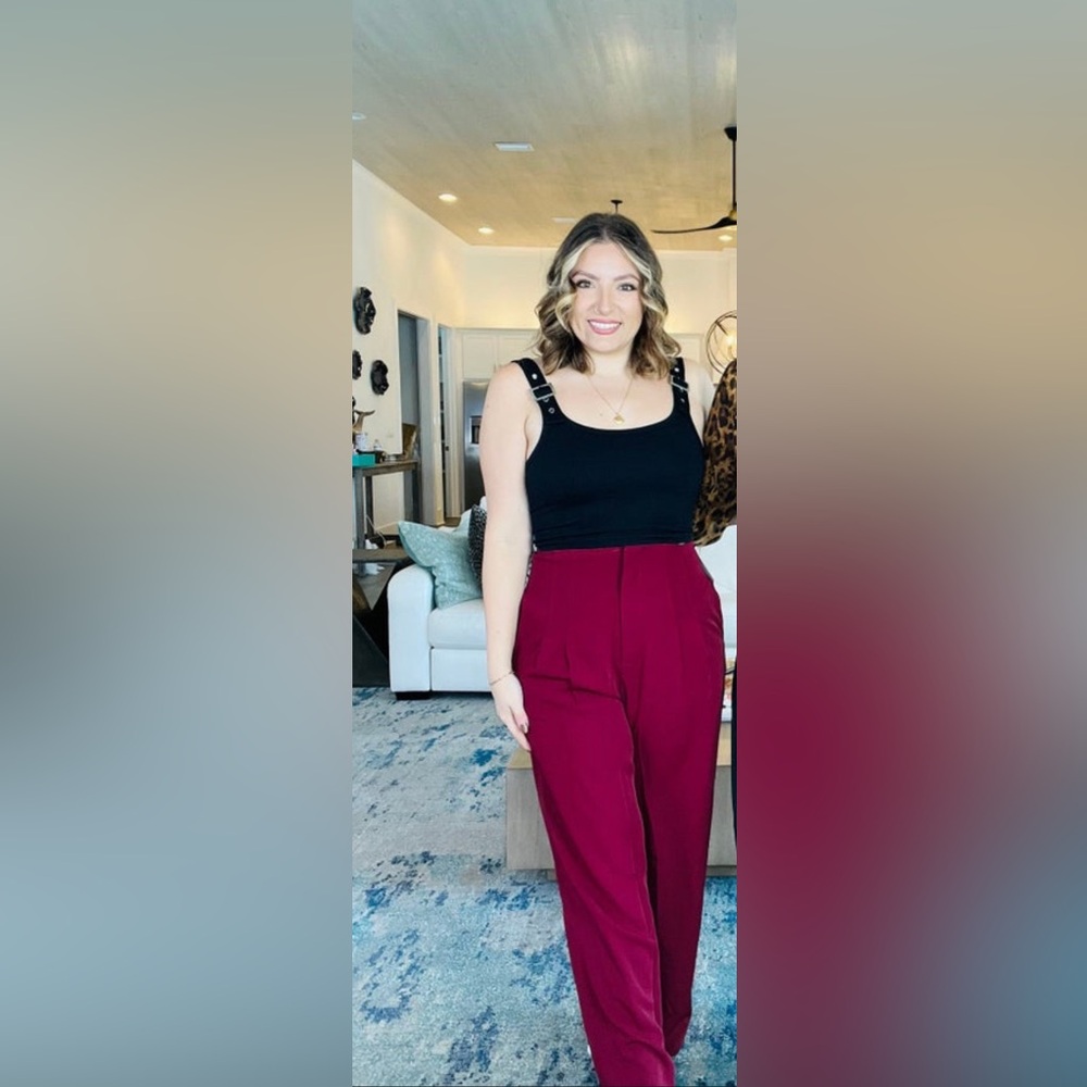 High waist wide leg pants
